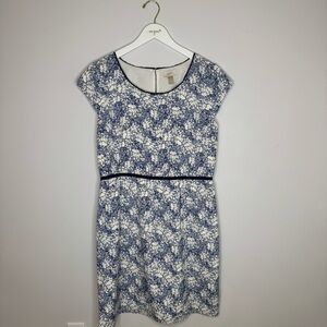 LOFT Floral Blue and White Dress | Size 10